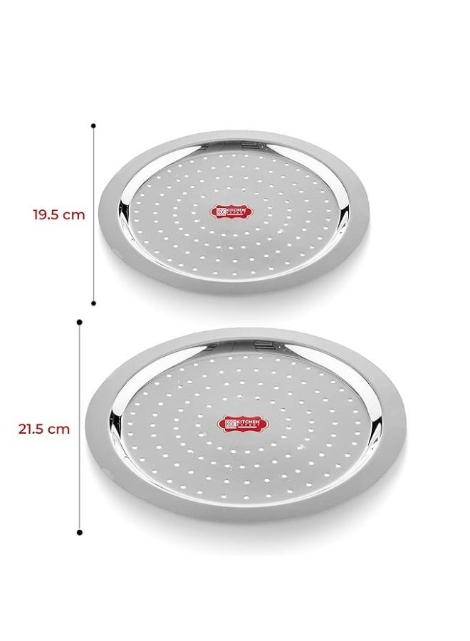 Kitchen Expert - Steel Hole Lid | Set of 2 | Lid Covers for Utensils | Milk Cover Plate| Steel Jali Plate | Essential Set for Kitchen | Multipurpose - Image 4